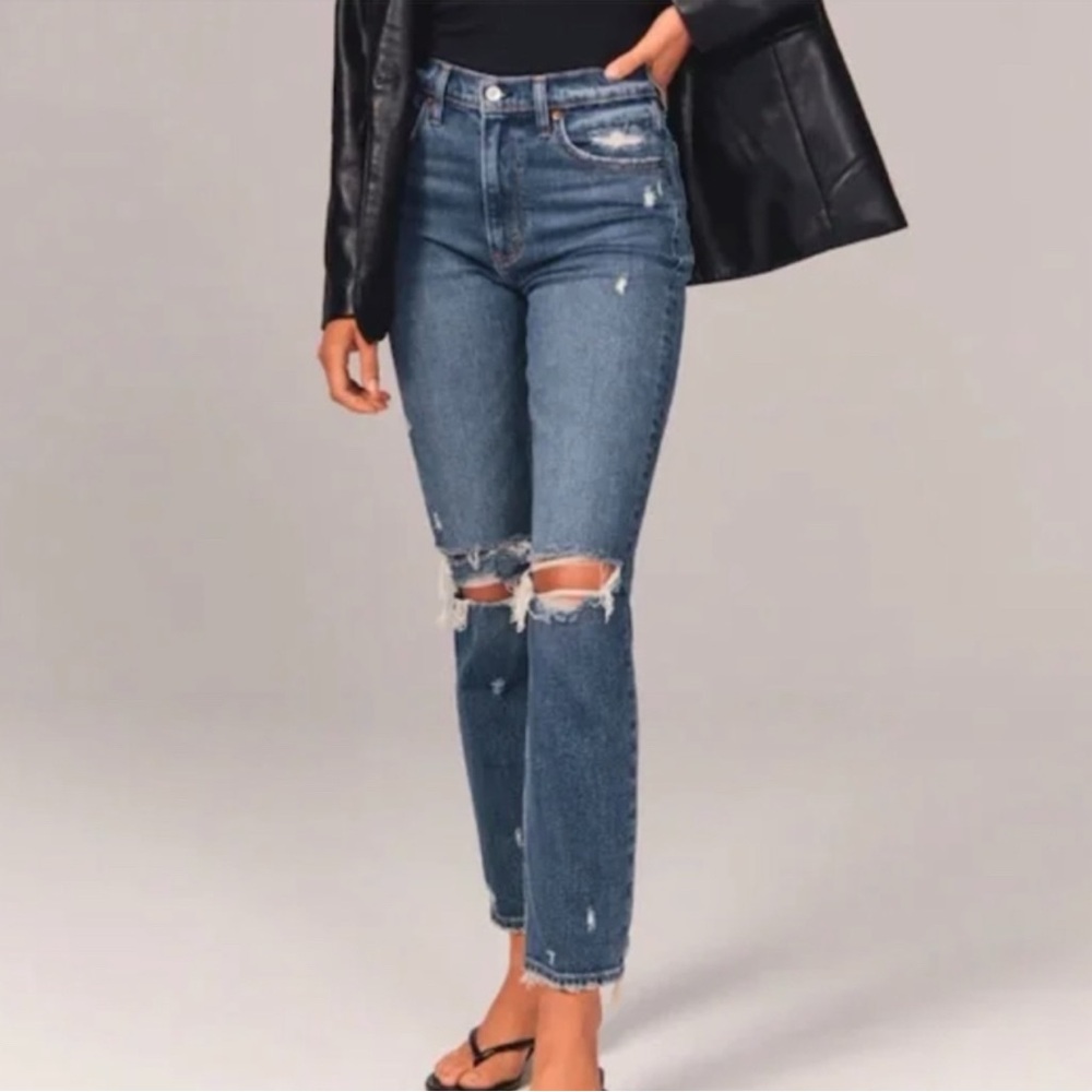 Abercrombie & Fitch Classic Blue Denim Boyfriend Jeans